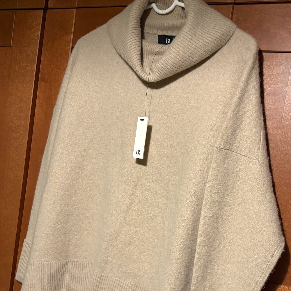 Banana Republic  Sz L Luxurious Cashmere Pullover Turtlenec Tan Sweater $260 NWT